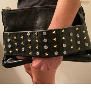 Rebecca Minkoff Slouchy Cleo Clutch, Crystal Studs